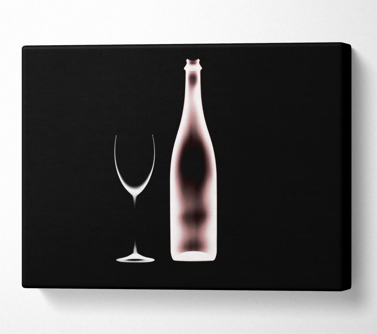 X-Ray Wine Bottle Canvas Wall Art