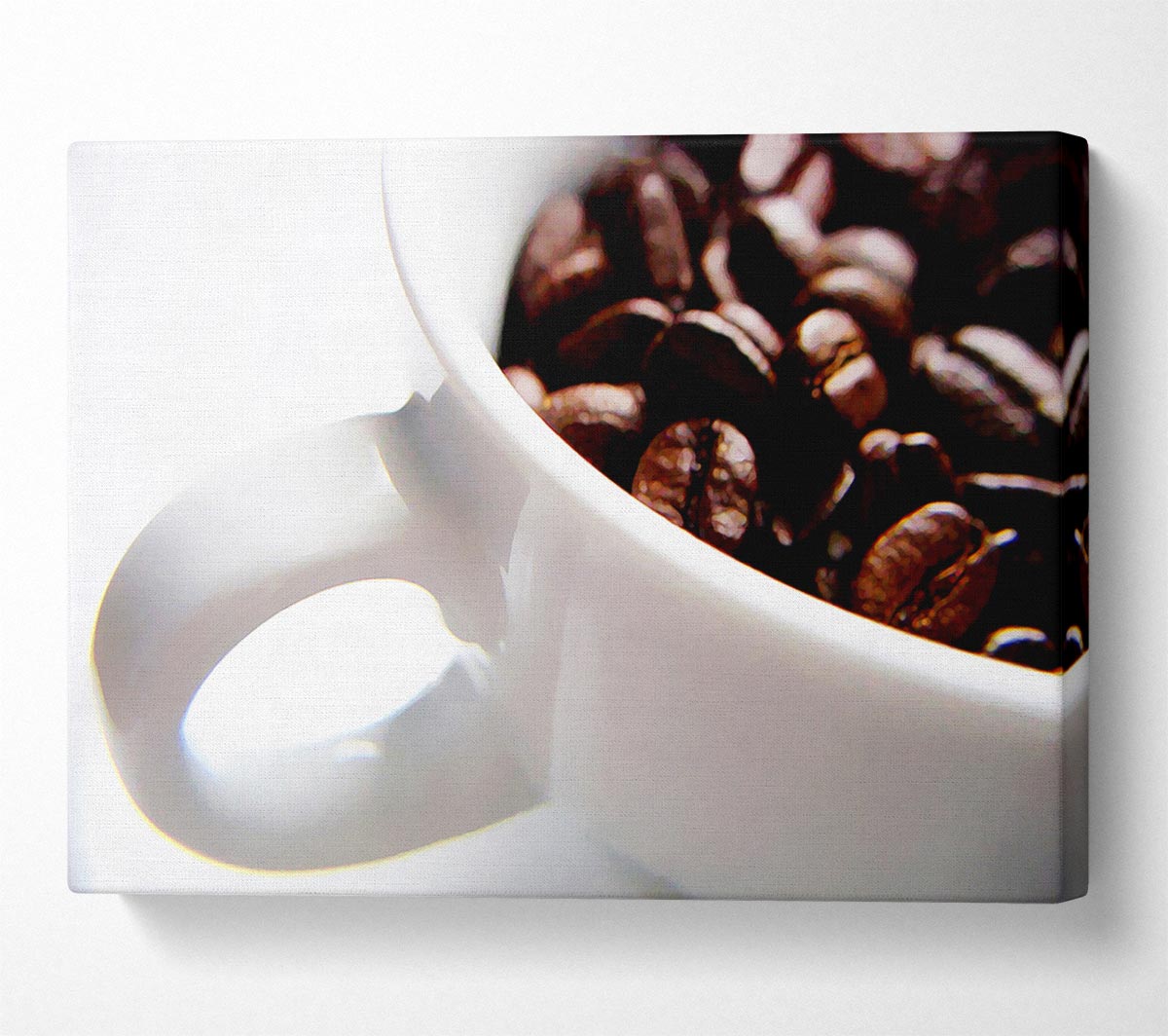 White Coffee Bean Mug Canvas Wall Art