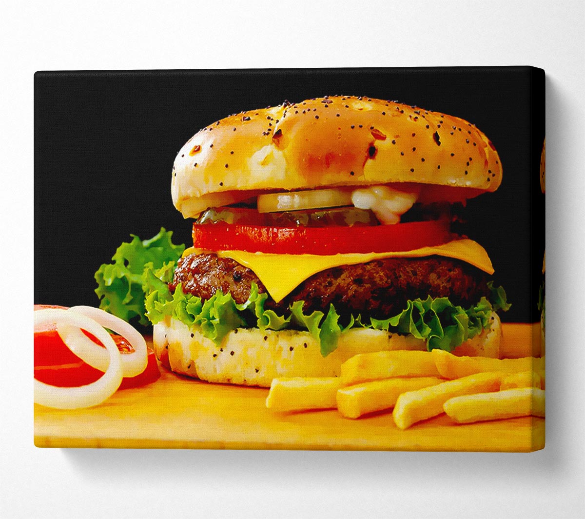 Burger And Fries Canvas Wall Art