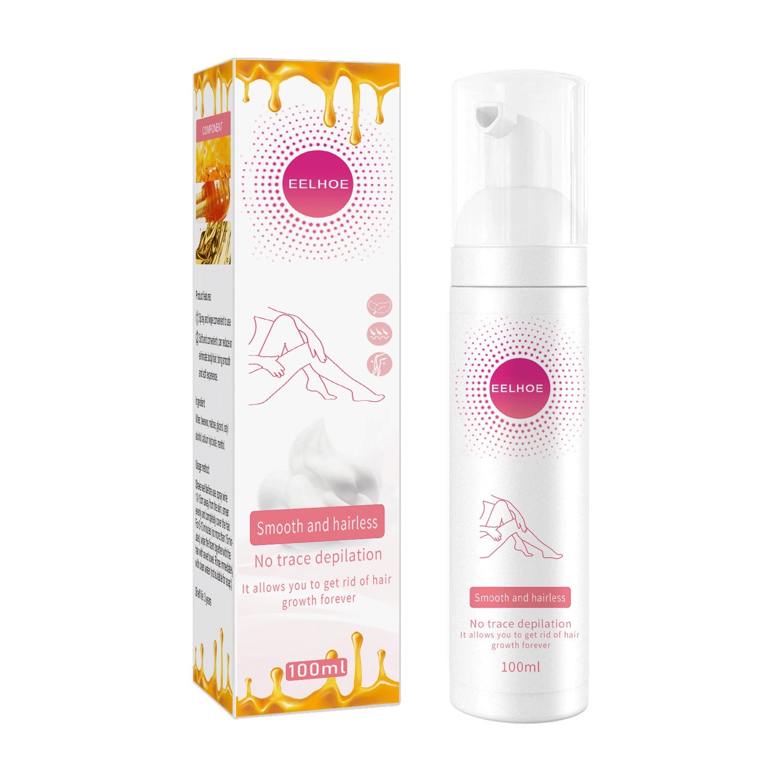 30ml 100ml Hair Removal Spray Depilatory Armpit Hair And Legs Hair Foam Mousse And Removal Is Gentle Hair Cream Spray Non-irritating