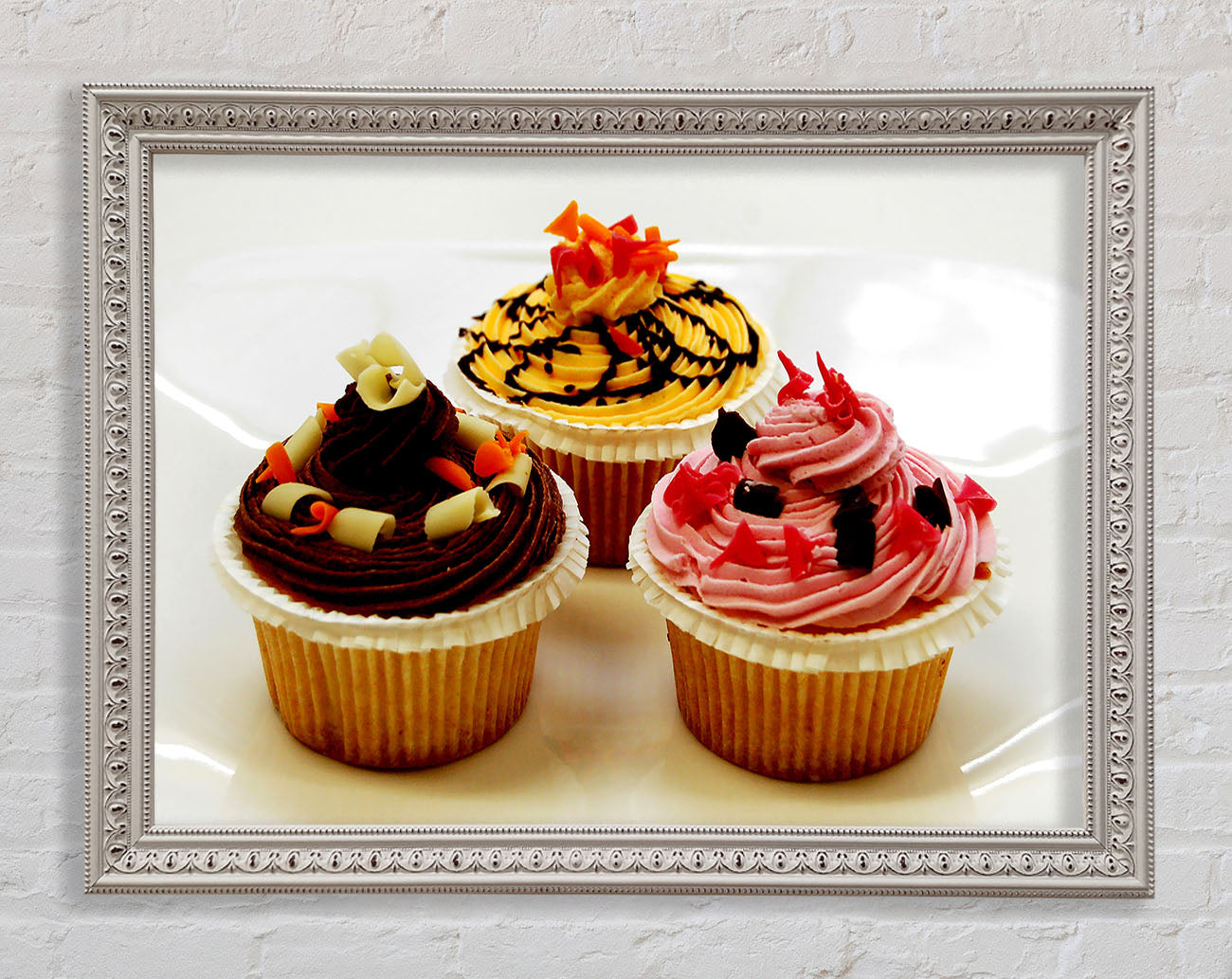 Cupcake Trio Framed Wall Art
