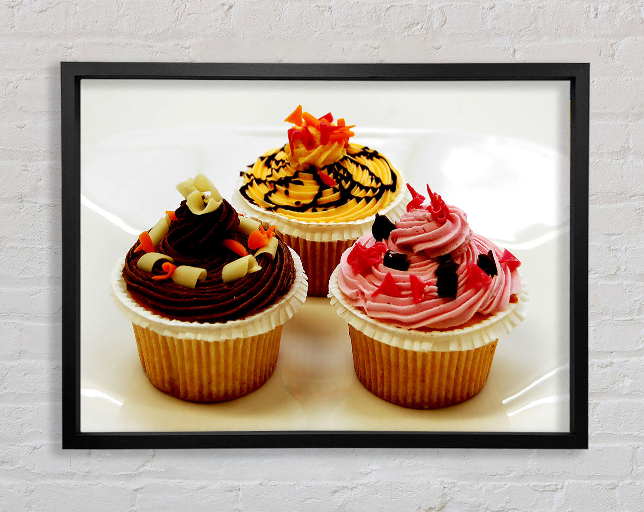 Cupcake Trio Framed Wall Art