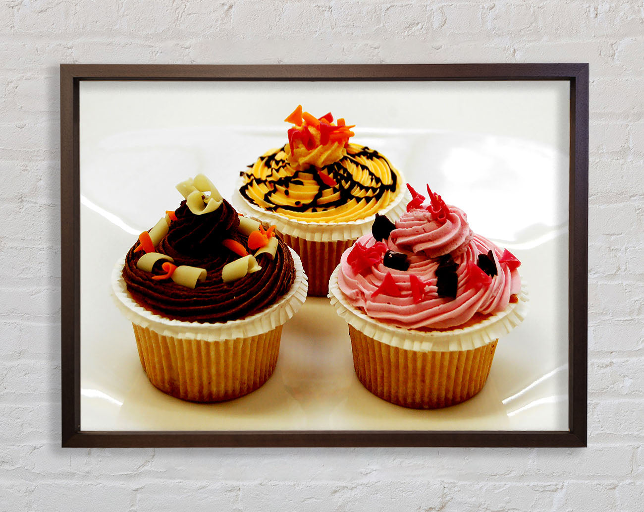 Cupcake Trio Framed Wall Art