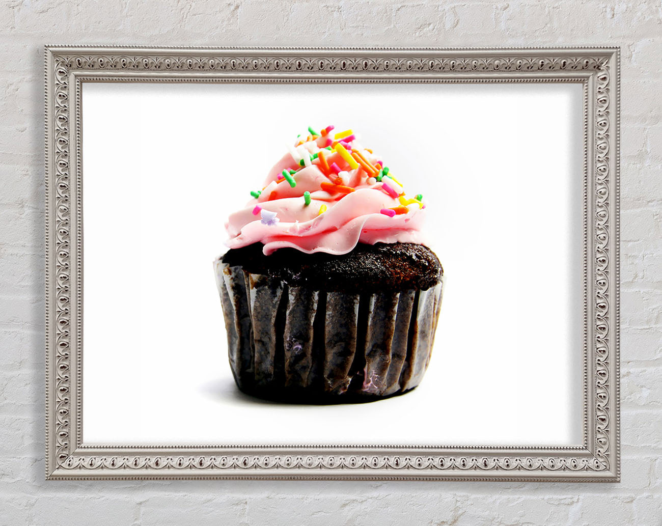 Chocolate Pink Cupcake Framed Wall Art