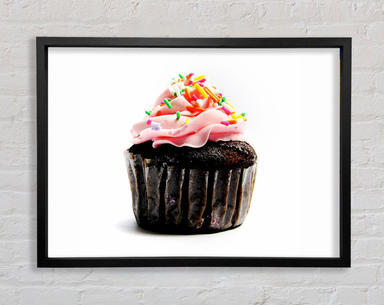 Chocolate Pink Cupcake Framed Wall Art