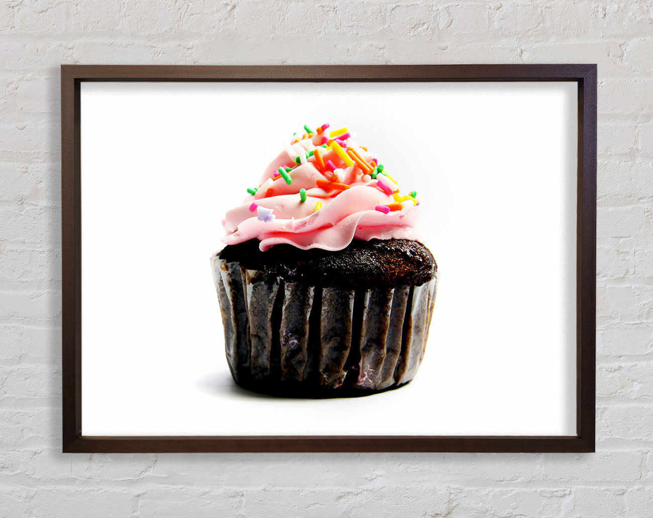 Chocolate Pink Cupcake Framed Wall Art