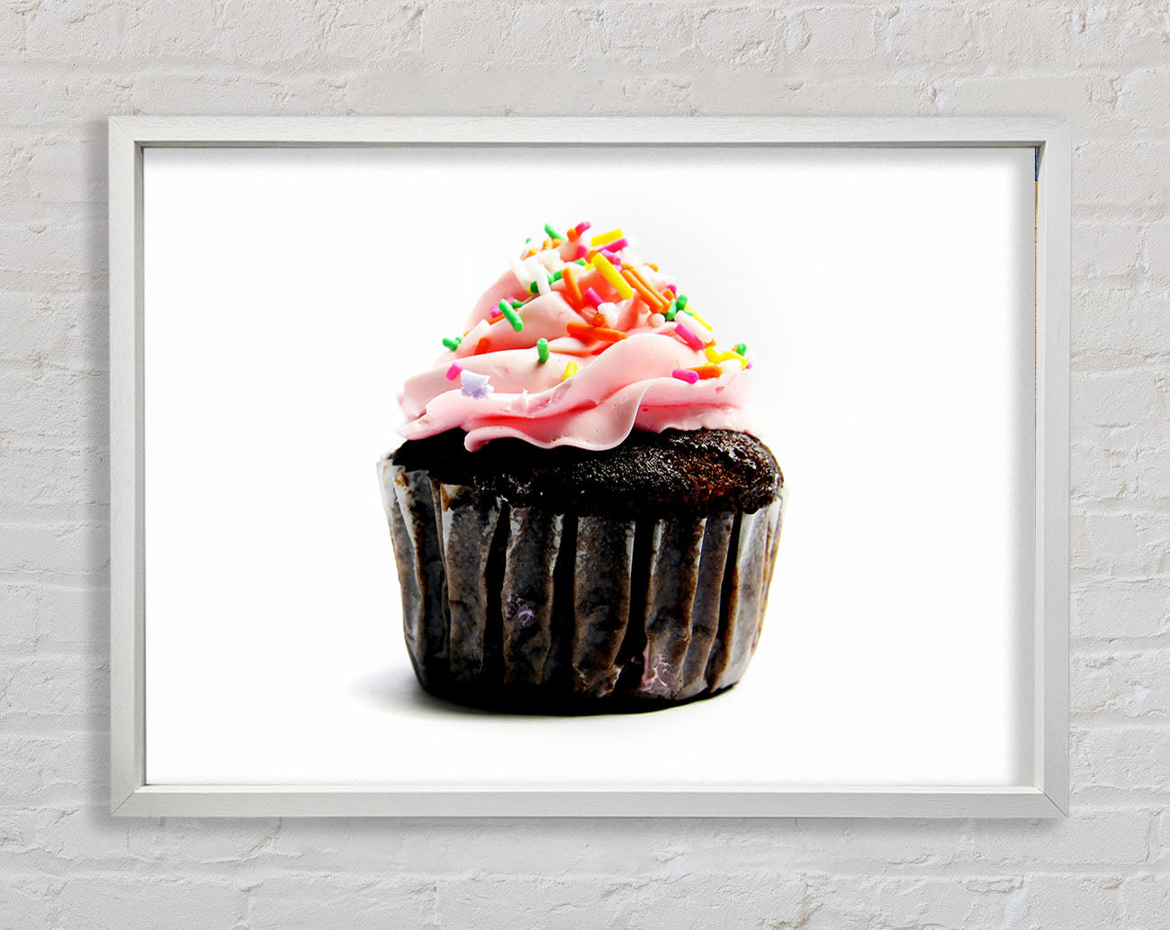 Chocolate Pink Cupcake Framed Wall Art