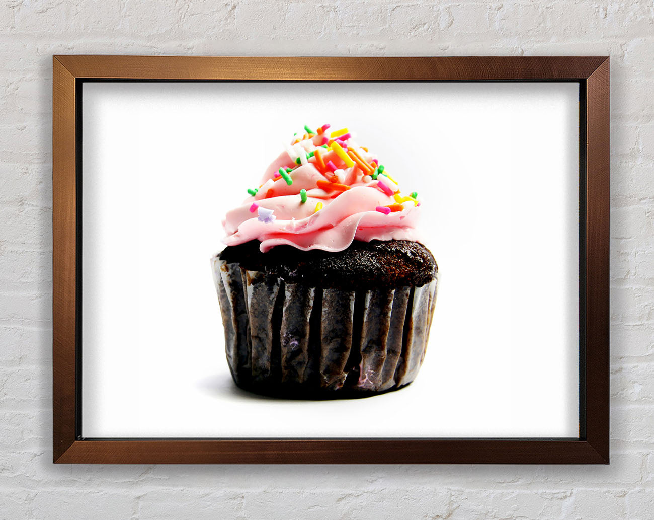 Chocolate Pink Cupcake Framed Wall Art