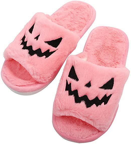 Halloween shoes winter cute warm home slippers women