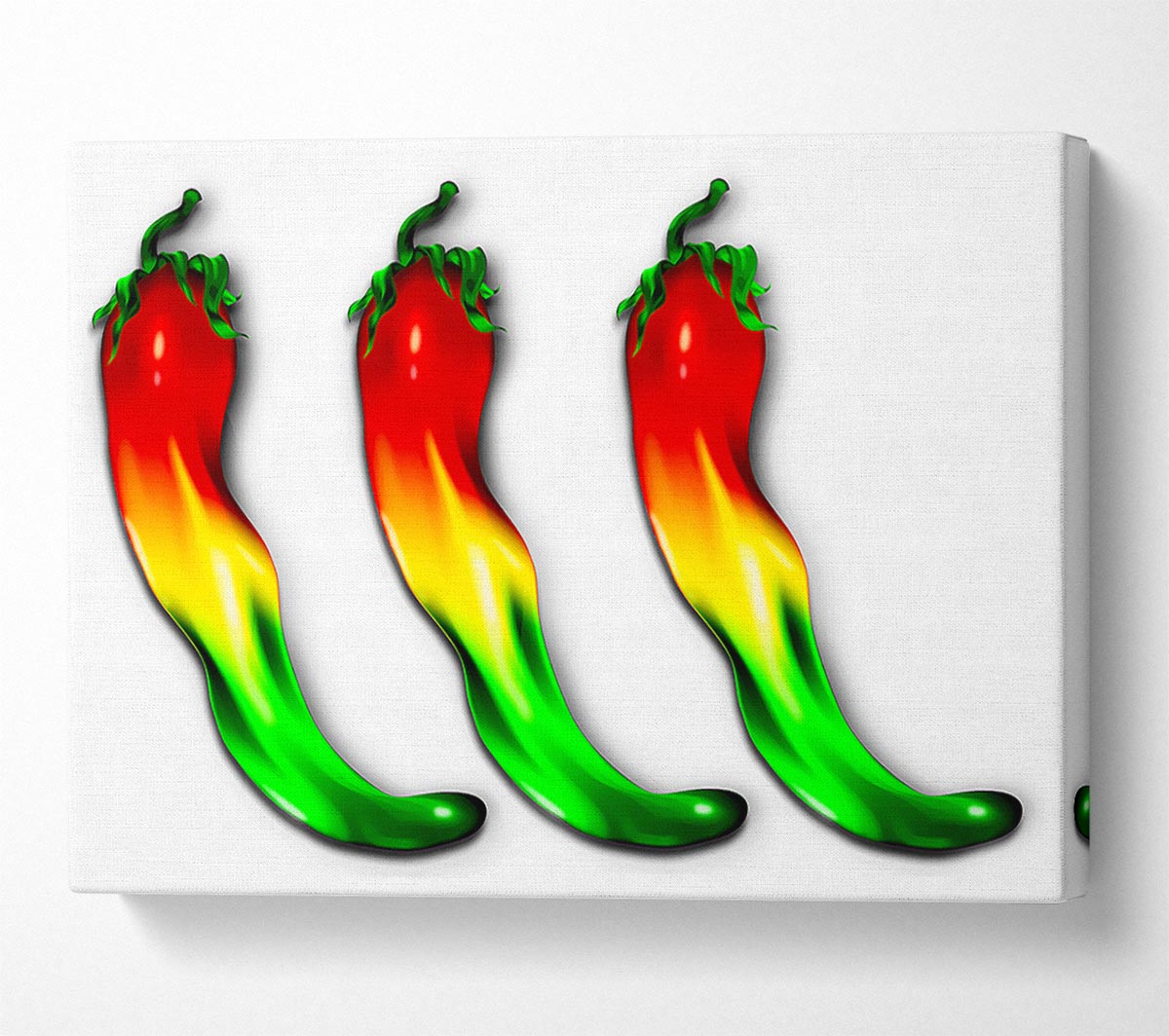 Chilli Trio Canvas Wall Art