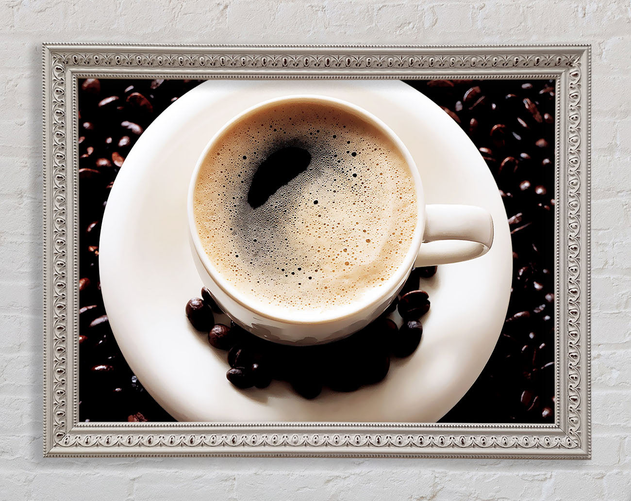 Black Coffee Froth Framed Wall Art