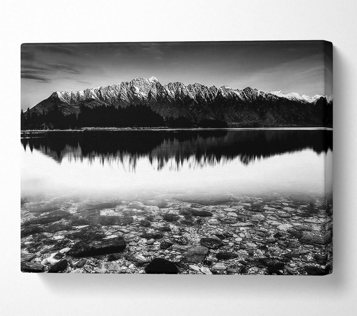 Mountain Ridge Monochrome Canvas Wall Art