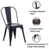 Dining Chair - Metal - L44 x W47 x H85 cm - Black