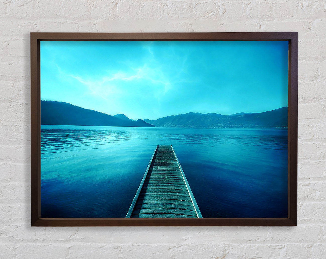 Blue Lake Dock Framed Wall Art