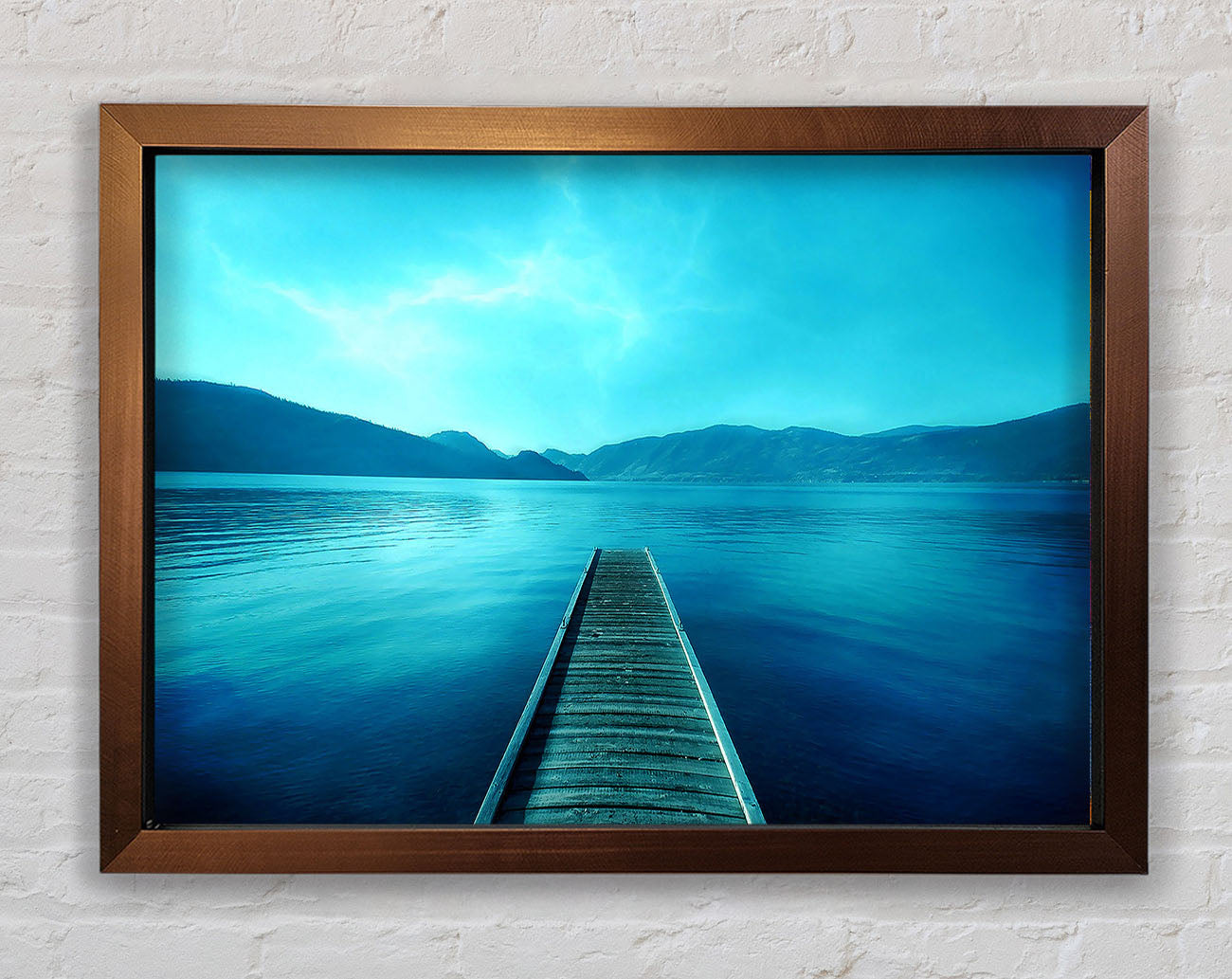 Blue Lake Dock Framed Wall Art