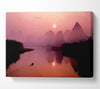 Peach Paradise Lake Canvas Wall Art