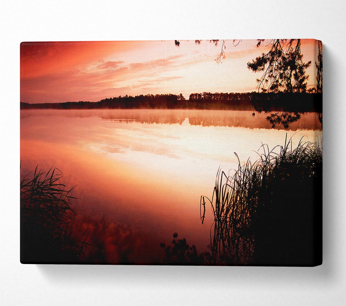 Pink River Light Canvas Wall Art