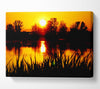 Orange Sunset River Canvas Wall Art