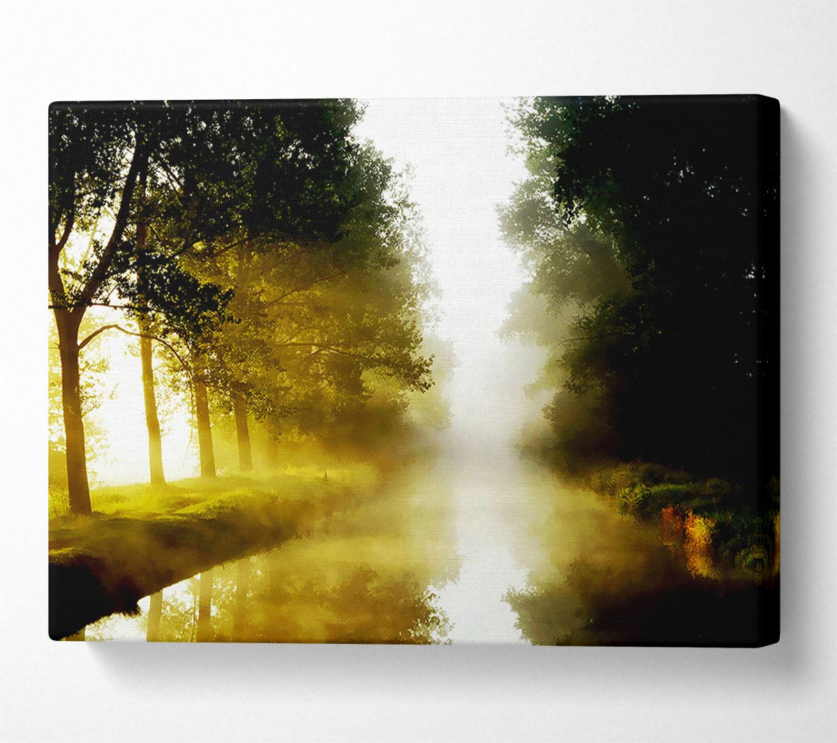 Misty Morning Lake Canvas Wall Art