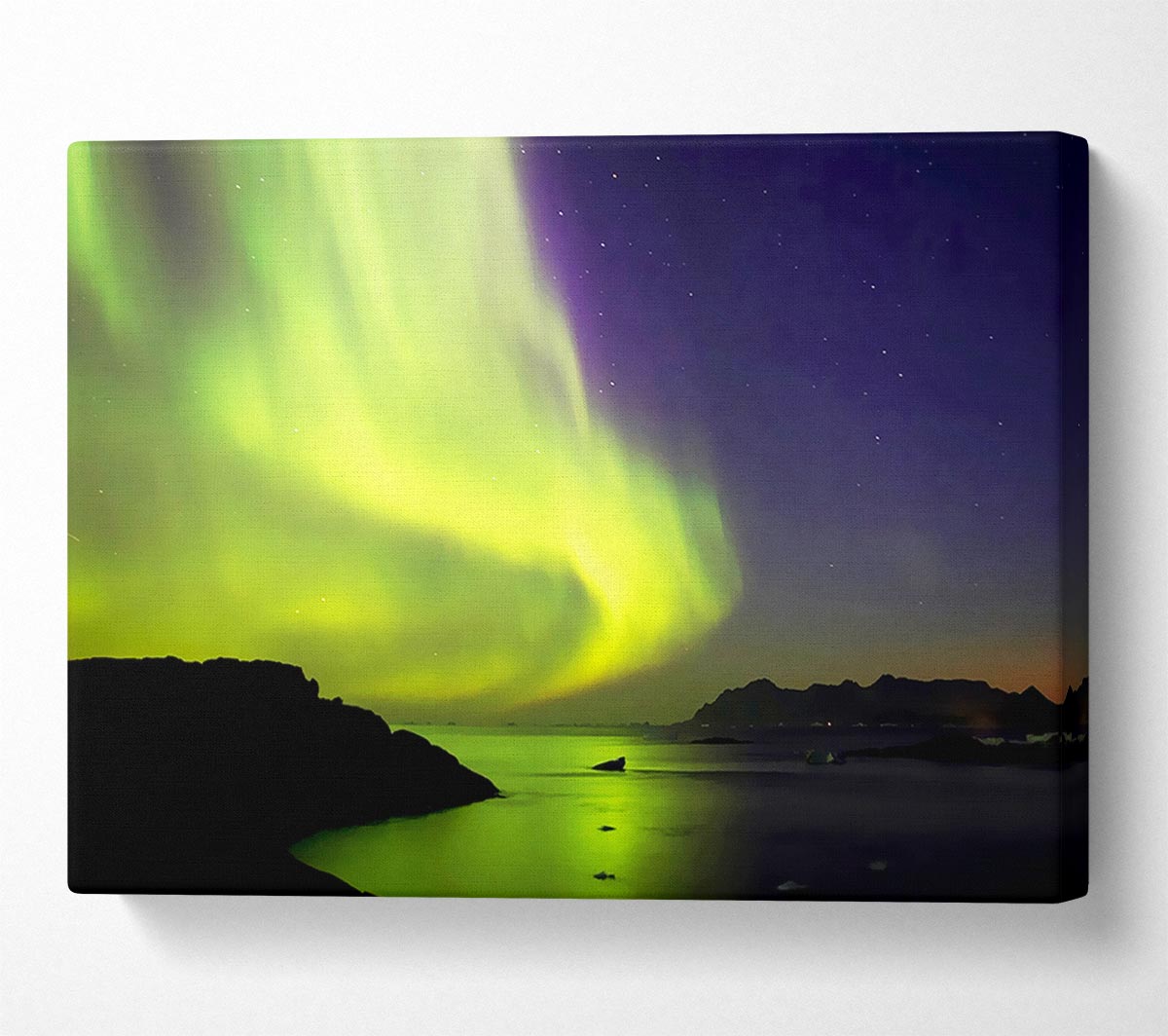 Northern Lights River Flow Canvas Wall Art