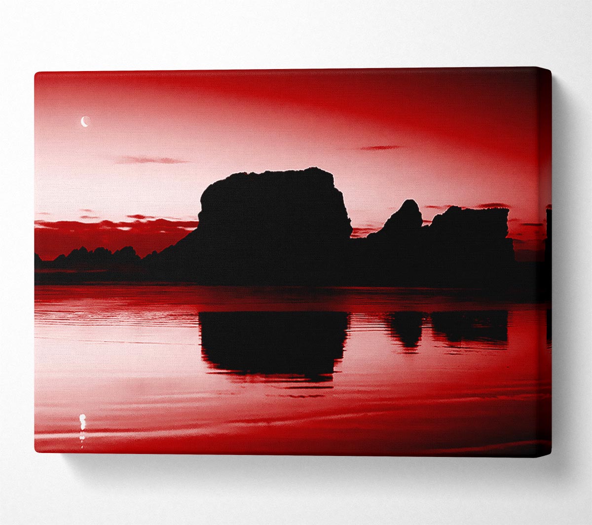 Moon Reflections Red Canvas Wall Art