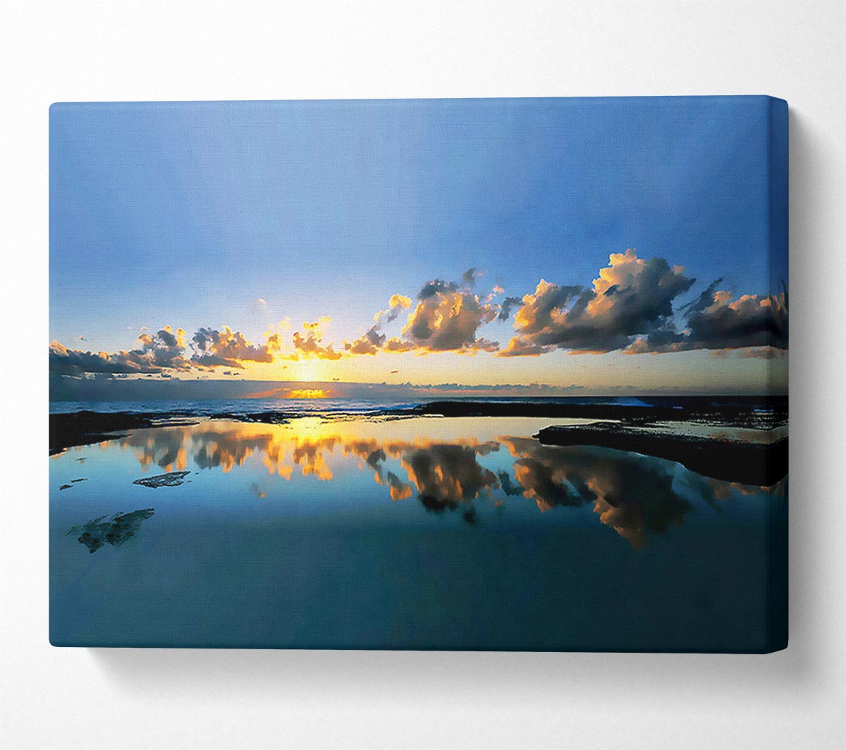 Golden Cloud Reflections Canvas Wall Art