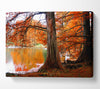 Orange Winter Lake Reflections Canvas Wall Art