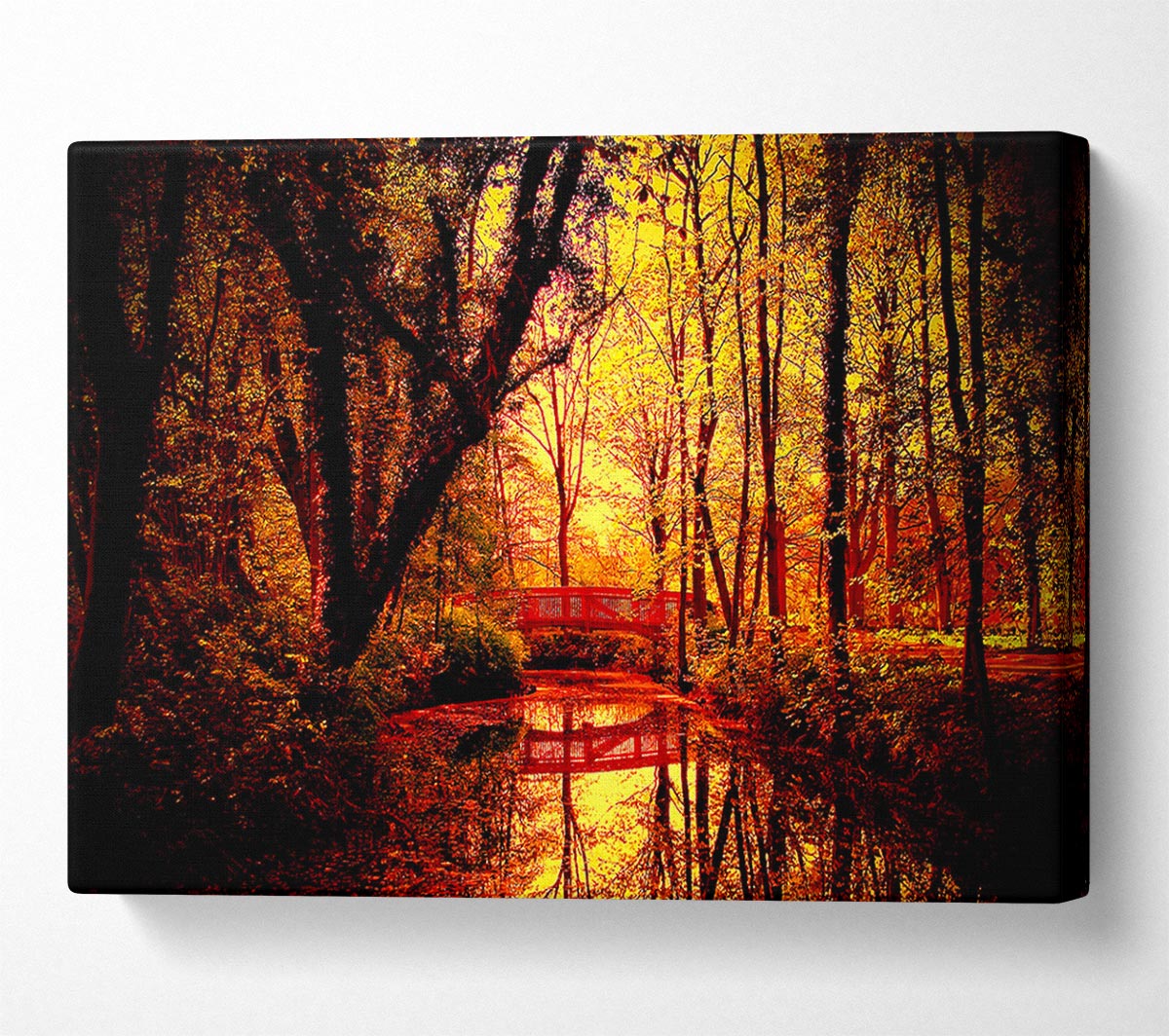 Park Bridge Autumn Canvas Wall Art