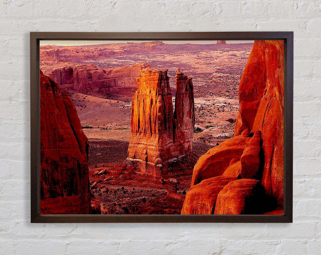 Courthouse Towers At Sunset Arches National Park Utah Framed Wall Art