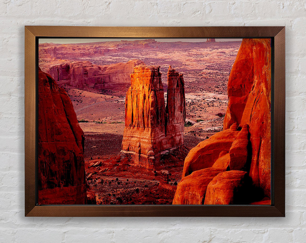 Courthouse Towers At Sunset Arches National Park Utah Framed Wall Art