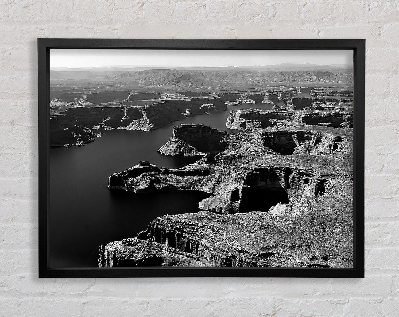 Aerial View Of Canyon Framed Wall Art