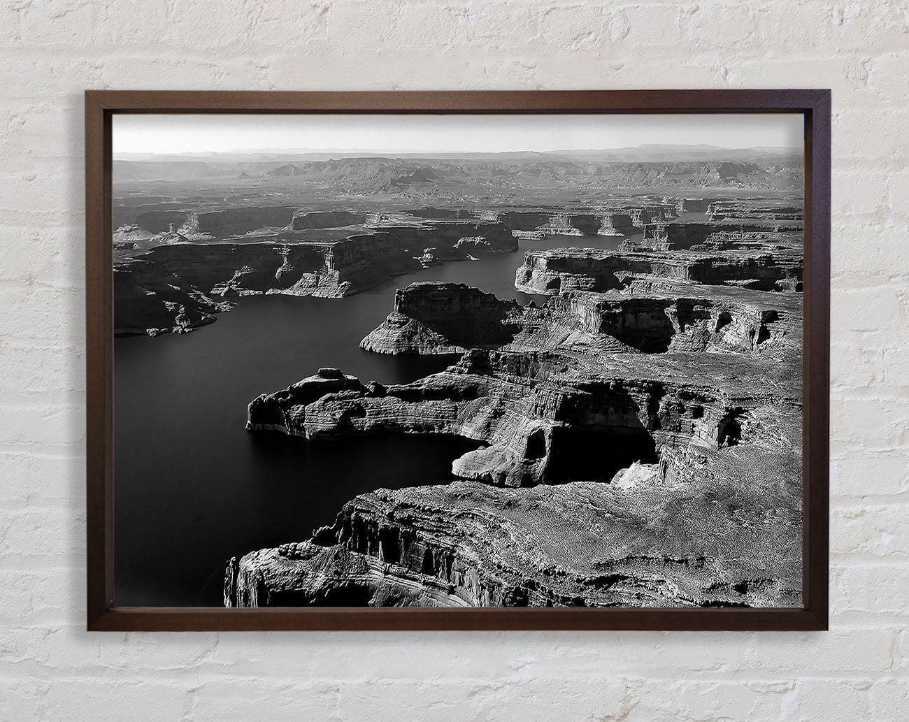 Aerial View Of Canyon Framed Wall Art