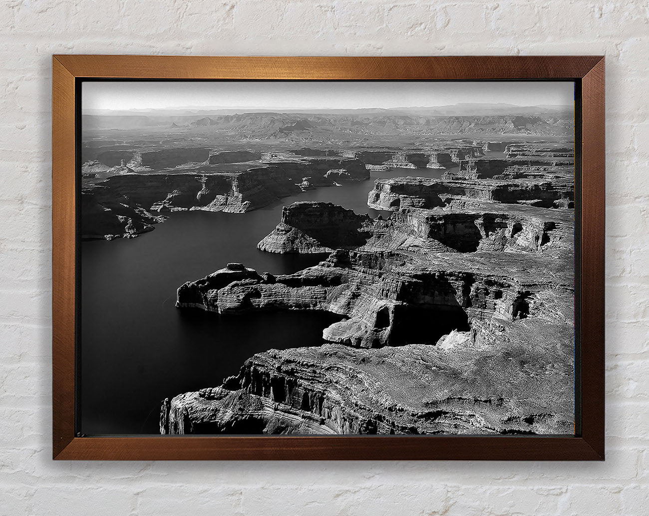 Aerial View Of Canyon Framed Wall Art