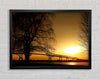 Bridge Over The Yellow Winter Lake Framed Wall Art
