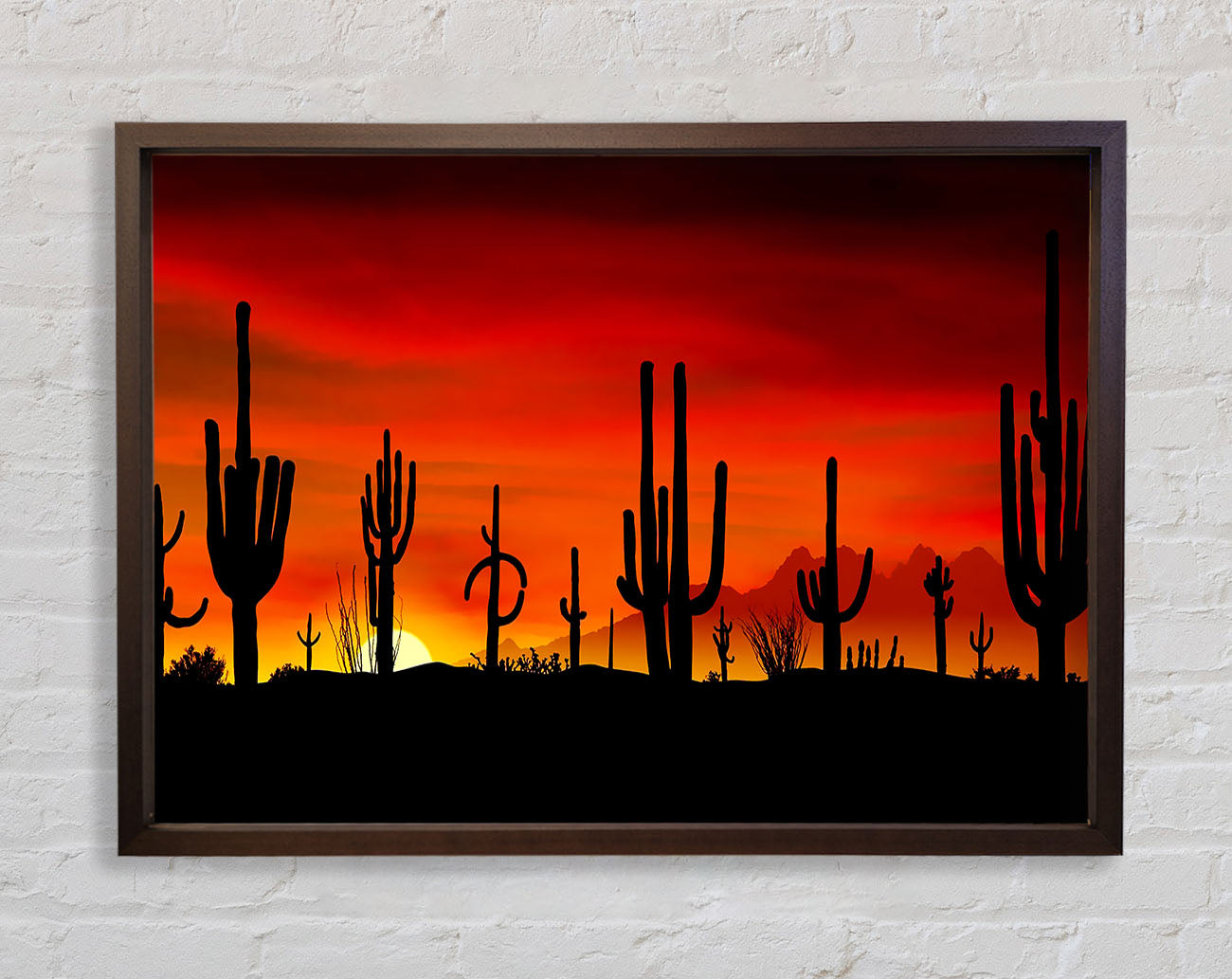 Cactus Sunset Beauty Framed Wall Art