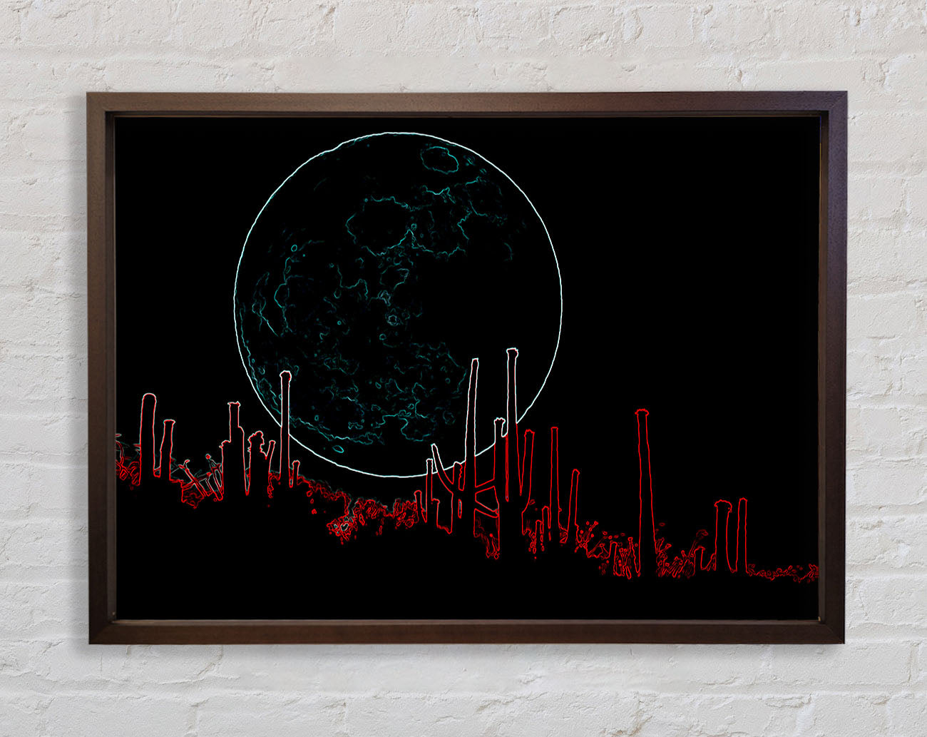 Abstract Neon Landscape 07 Framed Wall Art