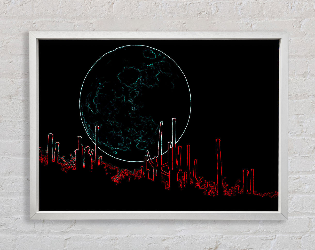 Abstract Neon Landscape 07 Framed Wall Art