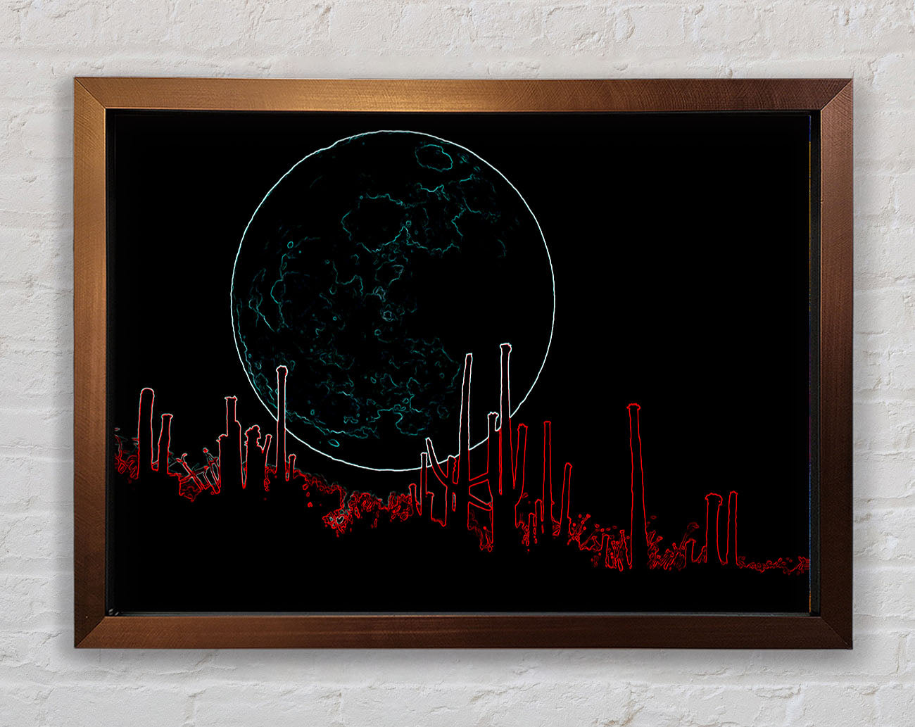 Abstract Neon Landscape 07 Framed Wall Art