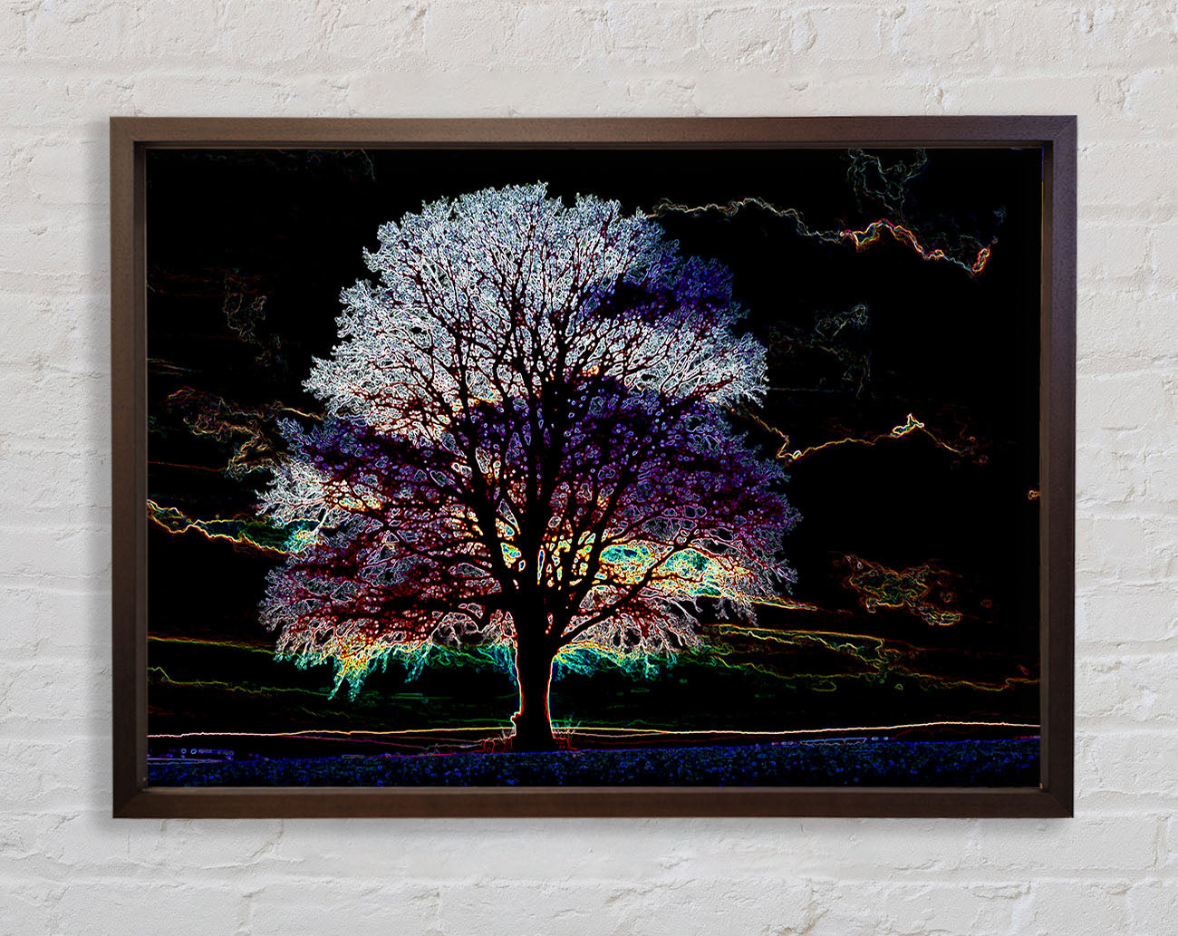 Abstract Neon Landscape 12 Framed Wall Art