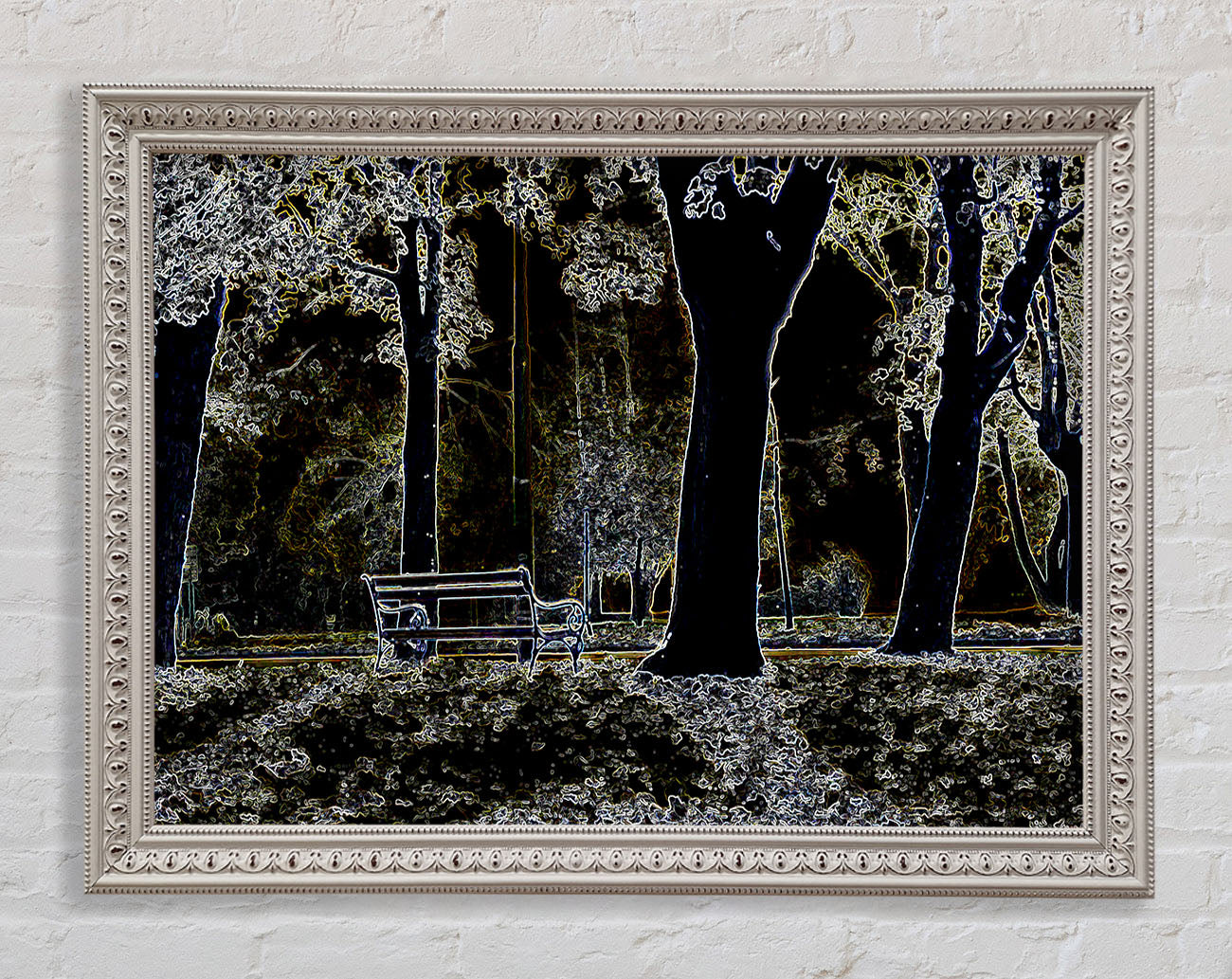 Abstract Neon Landscape 01 Framed Wall Art