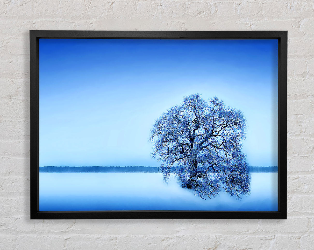 Blue Winter Tree Framed Wall Art