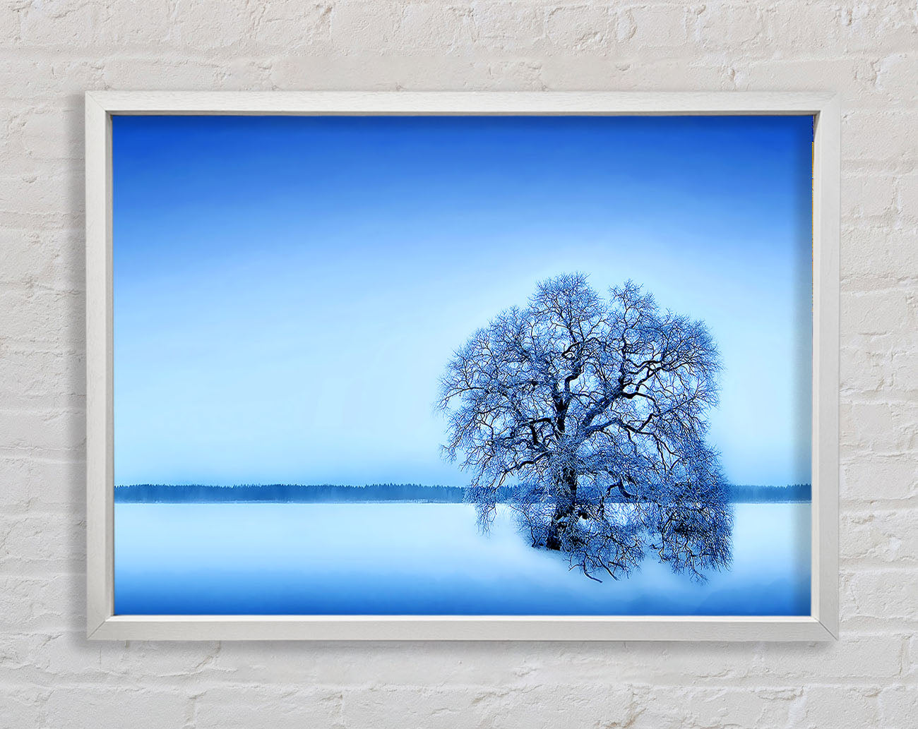 Blue Winter Tree Framed Wall Art