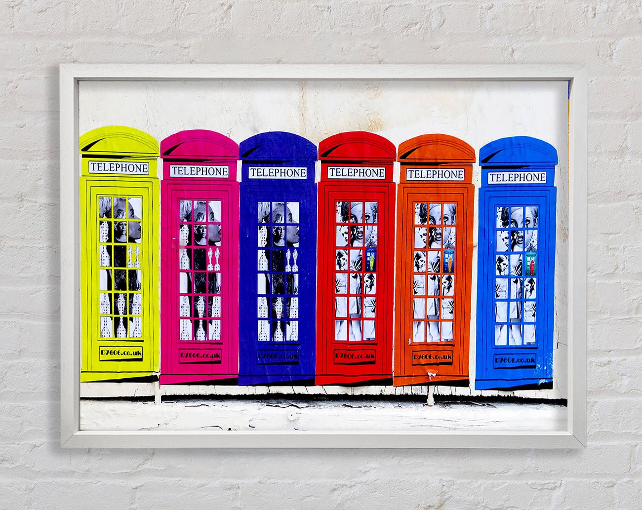 Colourful Telephone Boxes Framed Wall Art