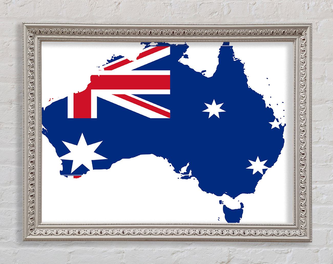 Australia Flag Map Framed Wall Art
