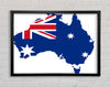 Australia Flag Map Framed Wall Art