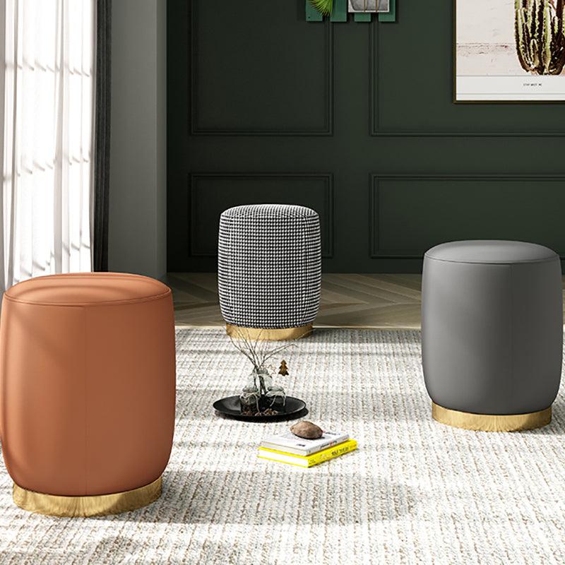 N89 Round Stool, Leather/ Velvet