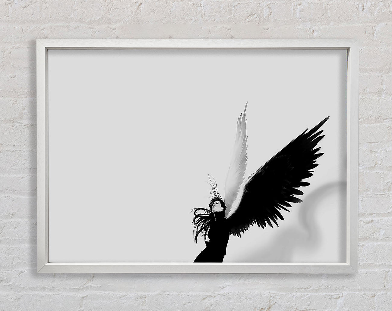 Black And White Angel Framed Wall Art