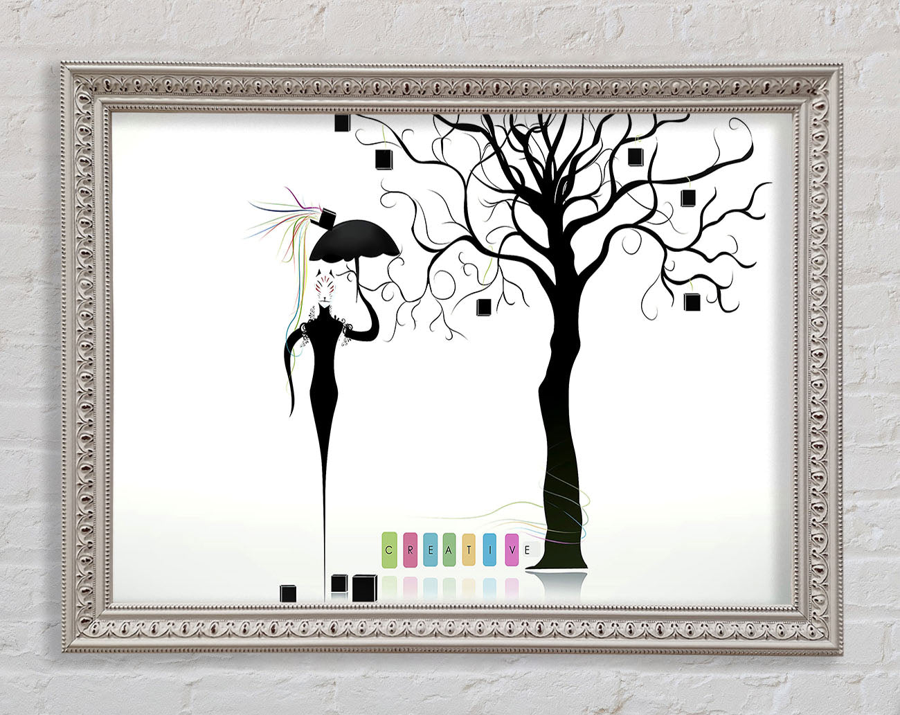 Creative Animal Woman Framed Wall Art