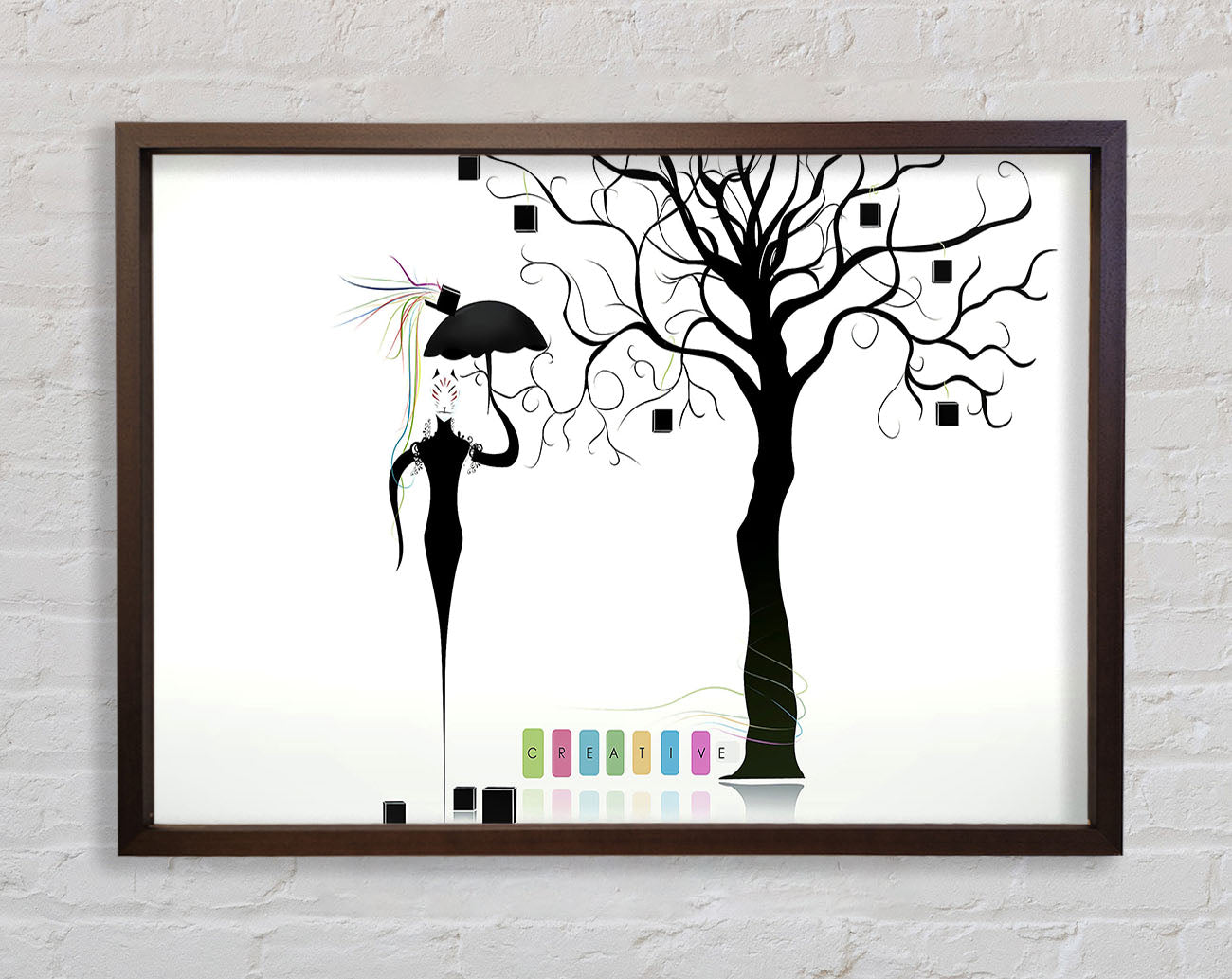 Creative Animal Woman Framed Wall Art