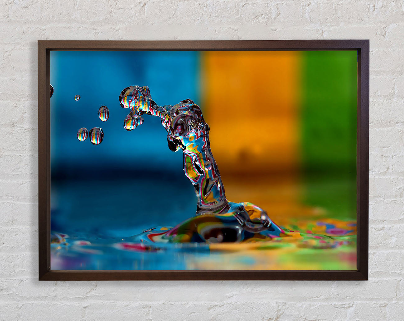 Colourful Water Splash Framed Wall Art